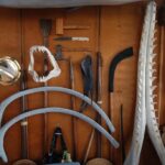 Whale hunting equipment Inside a bone carver's hut