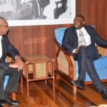 President David Granger and Mr. David Lammy, during their meeting at the Ministry of the Presidency