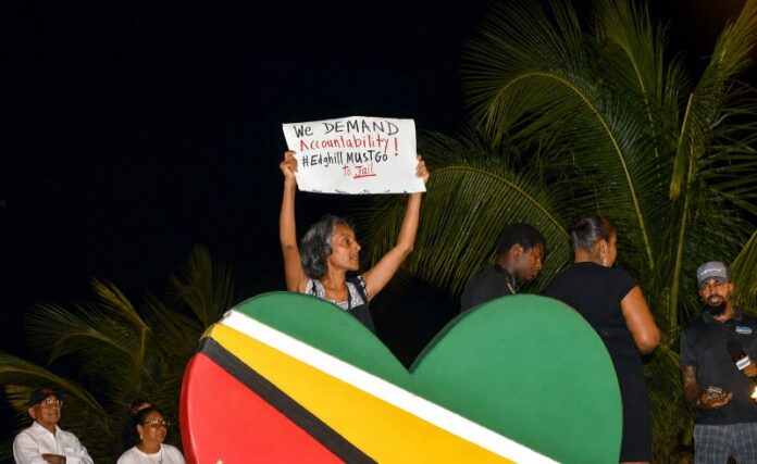 Sherlina Nageer, one of the protesters